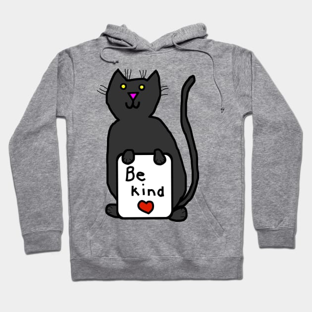 Cute Cat says Be Kind Hoodie by ellenhenryart